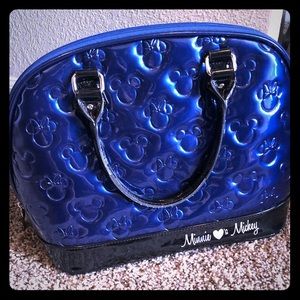 Minnie and Mickey bag, blue, patent leather